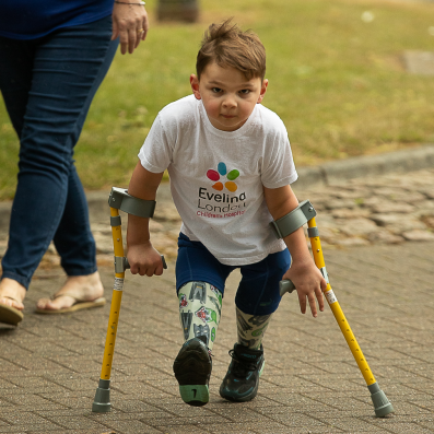 picture of a boy with crutches